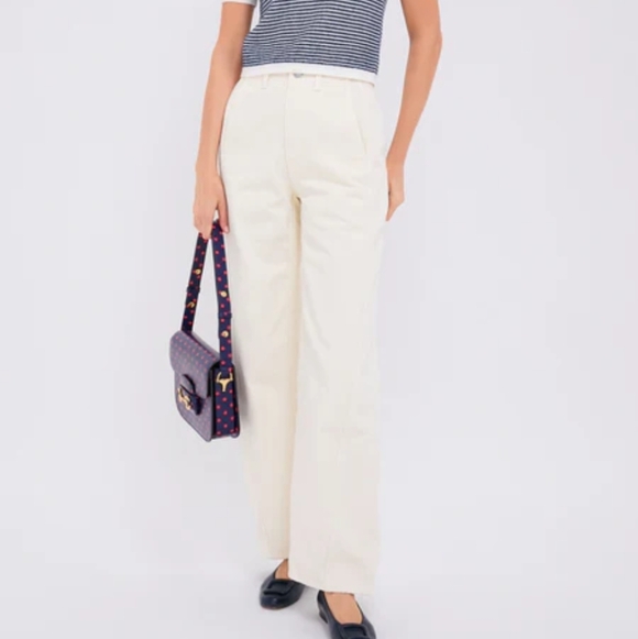 Apiece Apart Women's Cream Meridian Ecru High Waist Relaxed Fit Jeans Size 27